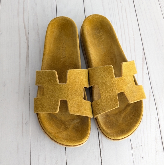 Shoes - Homers Artisan • Suede H Slide Sandals